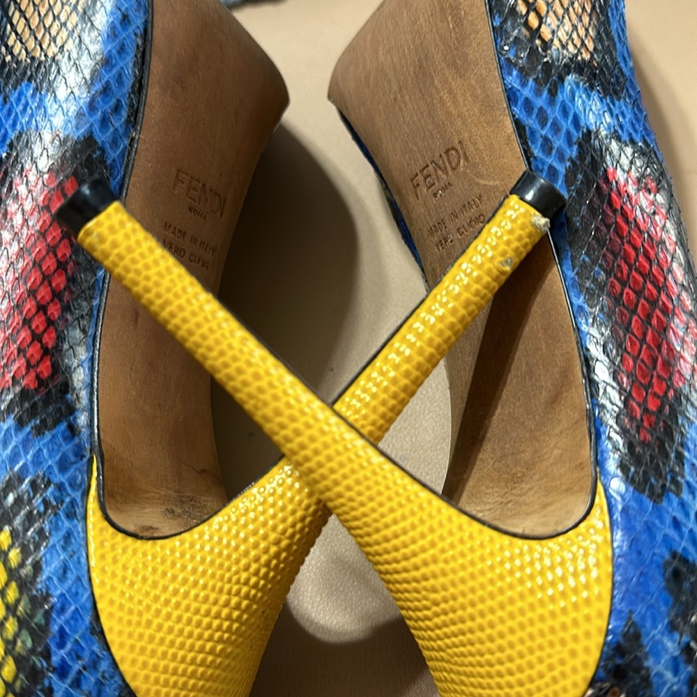 Fendi Multicolor Python Leather Pump - image 3